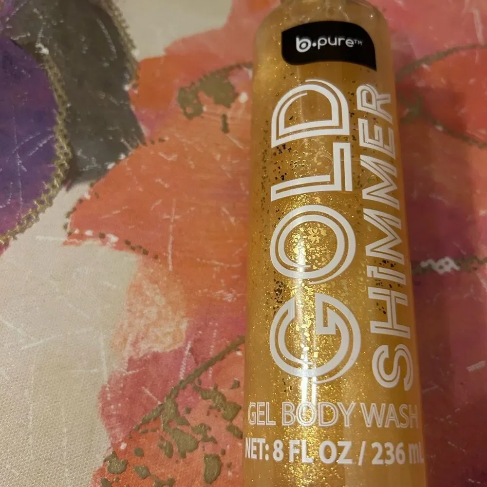 🛍️ B.Pure Gold Shimmer Gel Body Wash - 2 Bottles (8 oz / 236 ml Each)